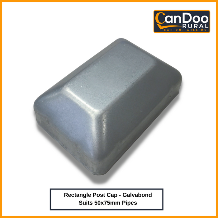 Rectangle Galvabond Post Cap (50mmx75mm)