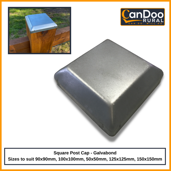 Square Galvabond Post Caps