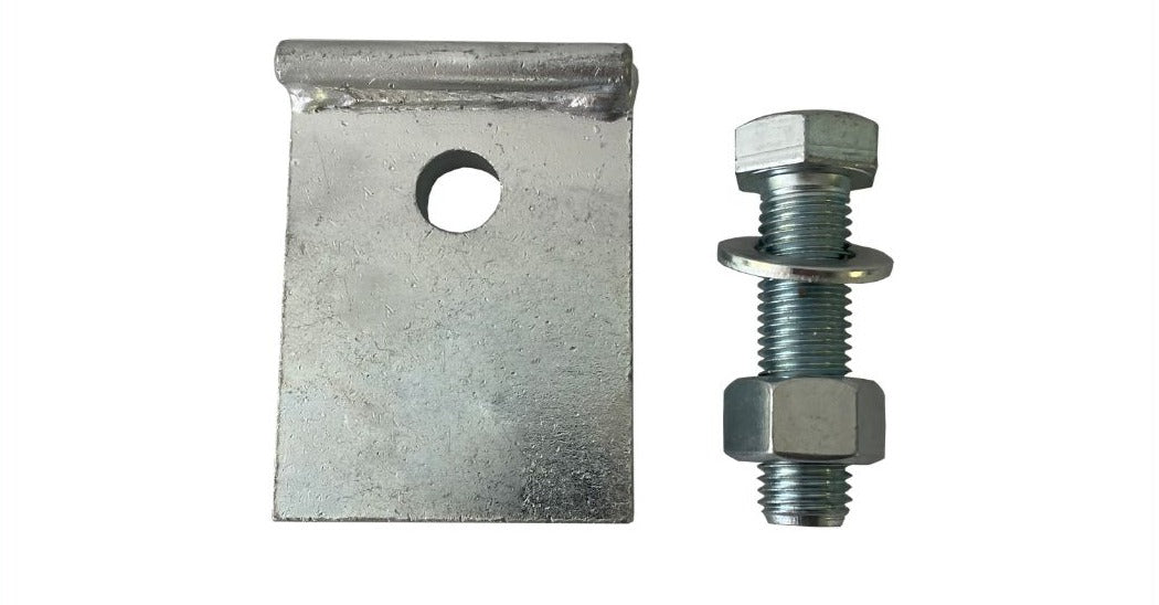 Blue Zinc Post Plate Dog Clamp to suit Slotted Beam Support