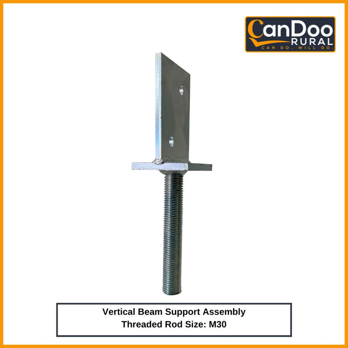 Vertical Post Plate Beam Support Assembly