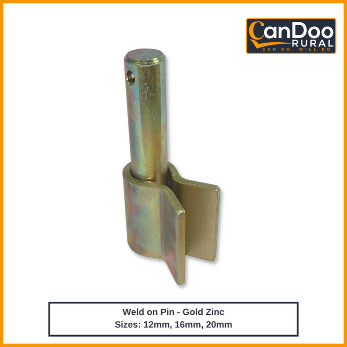 Weld On Pins (Male) - Gold Zinc