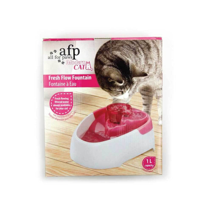 1 litre electric cat bubbler water drinking bowl in pink 