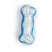 Blue and white freezable dog chew bone toy 