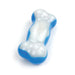 Blue and white freezable dog chew bone toy 