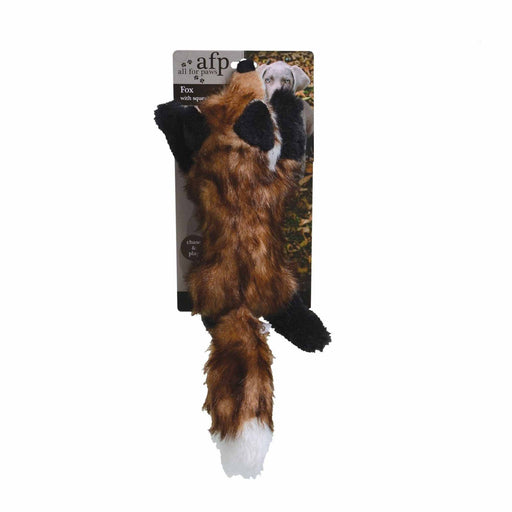 plush fox shaped interactive squeak toy for dog