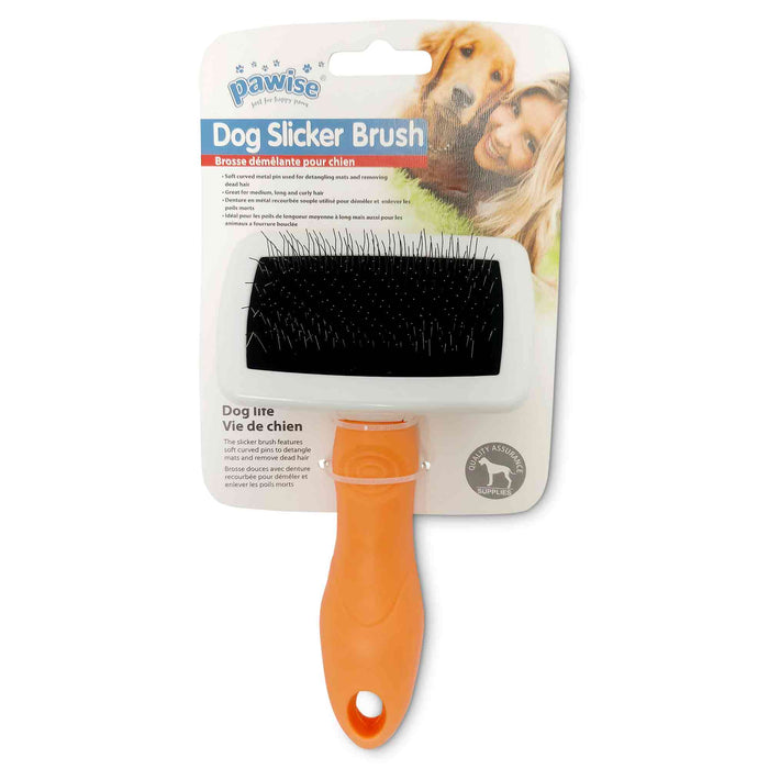 Orange detangling brush for pets with long hair 