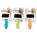 Blue, Green and Orange detangling brush for pets with long hair 