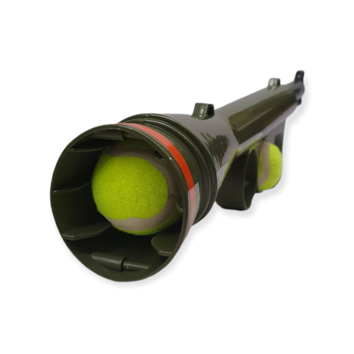 Black and red tennis ball pet launcher toy for dogs 