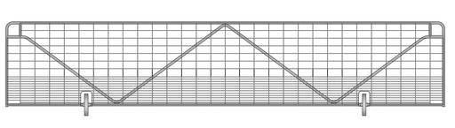 A diagram showing how 5mm Passivated Zinc gate wheels are fitted to farm gates.