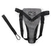 Grey and black no pull leash seat belt for car rides and walks 