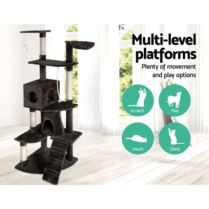 193cm large scratching tree for indoor cat play 