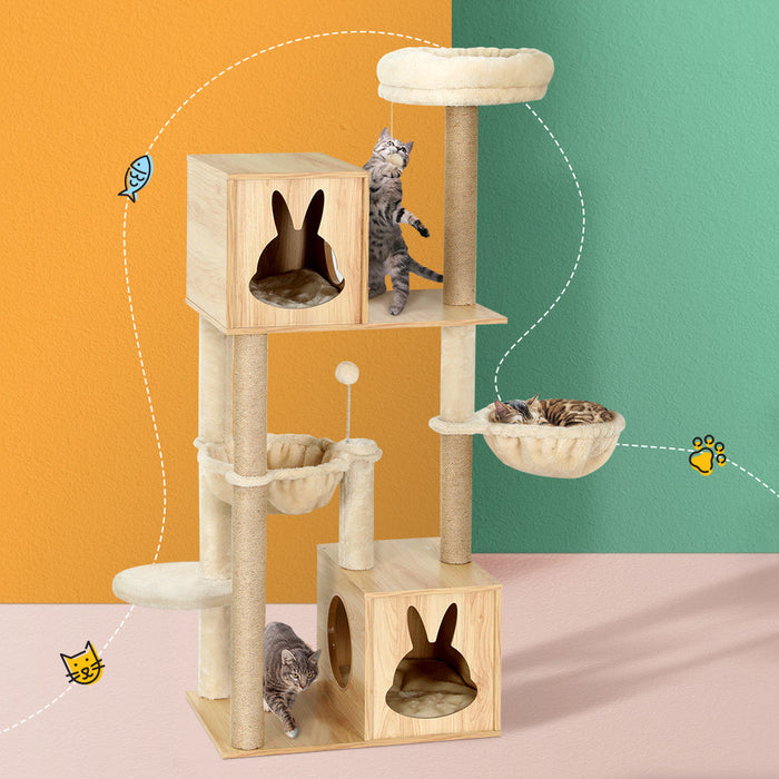 A 141cm cat tree scratching tower 